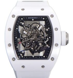 리차드밀 RM055 42.7mm Full White Ceramic White Rubber Strap Skeletonized White Dial[ZF]