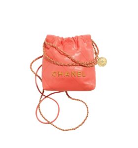 [프리미엄/해외배송]샤넬 22백 미니 핸드백(오렌지/금장/램스킨)
