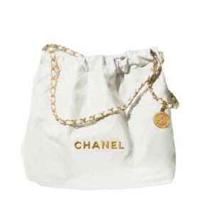 [탑티어/해외배송]샤넬 *정품가죽* 22백 미디엄 핸드백(화이트/금장/카프스킨)