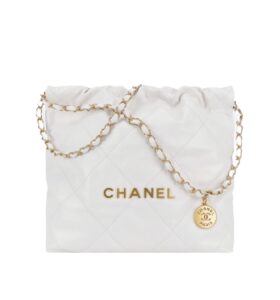 [탑티어/해외배송]샤넬 *정품가죽* 22백 스몰 핸드백(화이트/금장/카프스킨)