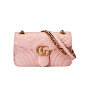 [프리미엄/해외배송]구찌 GG 마몽 마틀라세 스몰 숄더백(핑크)