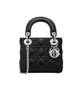 [탑티어/해외배송]디올 레이디 디올 미니 백(블랙 은장/까나쥬/램스킨)