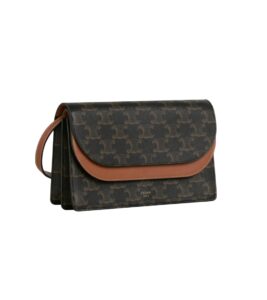 [프리미엄/해외배송]셀린느 스트랩 지갑(탠/트리옹프 캔버스)