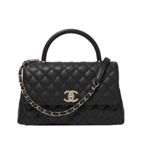 [프리미엄/해외배송]샤넬 코코핸들 미디엄 플랩 백(블랙/금장/캐비어)