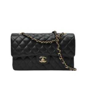 [탑티어/해외배송]샤넬 *정품가죽* 클래식 플랩백 미디엄(블랙/금장/캐비어)