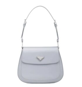 [프리미엄/해외배송]프라다 클레오 브러시드 레더 플랩 미디엄 숄더백(콘플라워)