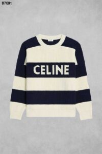 [국내배송]셀린느 스트라이프 리브드 울 자카드 니트 풀오버