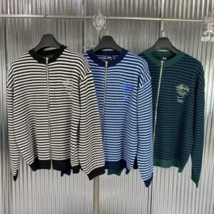 [국내배송]스투시 잔줄 니트집업