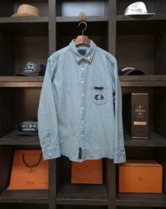 [국내배송]크롬하츠 카라 메탈스터드 워싱빈티지 청 셔츠