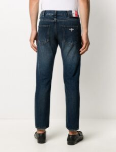 [국내배송]톰브라운 삼색레더 스틸 워싱 밍크융 슬림진