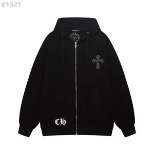 [국내배송]크롬하츠 대거 포인트 레더 크로스 후드 집업 자켓