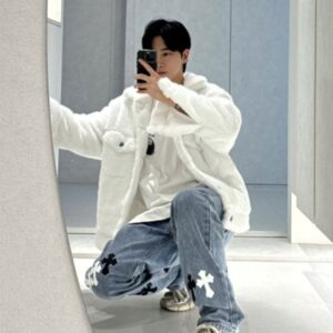 [국내배송]크롬하츠 블랙 화이트 크로스 패치 데님진