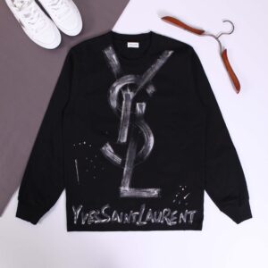 [국내배송]생로랑 로고 핸드페인팅 맨투맨