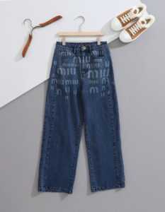 [국내배송]미우미우 [ M*U ] 수입 로고 레터링 데님진