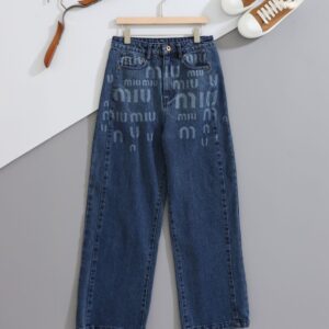 [국내배송]미우미우 [ M*U ] 수입 로고 레터링 데님진