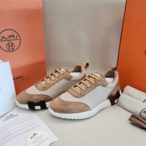 [국내배송]에르메스 바운싱 스니커즈 그래픽 메쉬 스웨이드 고트스킨 & 베쥬 아흐질