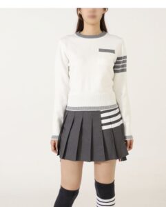 [국내배송]톰브라운 저지 스티치 코튼 콘트라스트 포인텔 티핑 4-바 풀오버