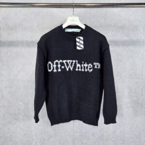 [국내배송]오프화이트 로고 디테일 크루넥 스웨터 니트