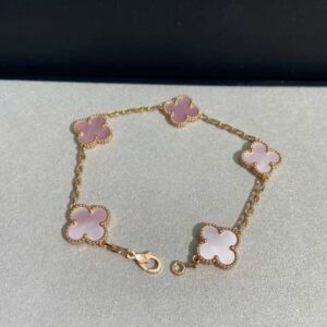 [국내배송]반클리프 알함브라 5모티브 팔찌 (핑크)