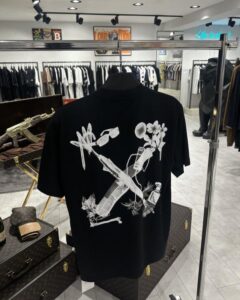 [국내배송]오프화이트 2025SS Scan arr 프린팅 라운드 티셔츠