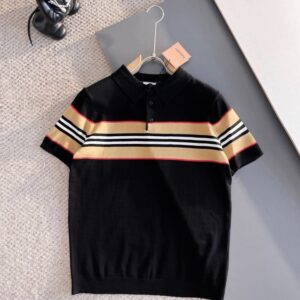 [국내배송]버버리 2025S/S 단가라 포인트 쿨니트 카라 티셔츠