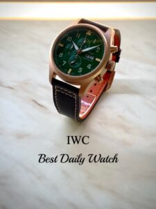 [국내배송]IWC 파일럿 워치 크로노그래프 스핏파이어 무광그린다이얼 데이 데이트