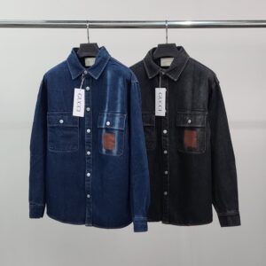 [국내배송]구찌 레더패치 데님 셔츠