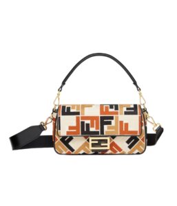 [프리미엄/해외배송]펜디 바게트 백 미디엄 FF(멀티 블랙/자카드)